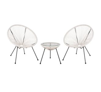 ΣΕΤ ΕΞΩΤΕΡΙΚΟΥ ΧΩΡΟΥ 3ΤΜΧ ACAPULCO HM11861.12 P.E.RATTAN ΛΕΥΚΟ-ΜΕΤΑΛΛΟ ΣΕ ΜΑΥΡΟ |  Σαλόνια κήπου στο espiti