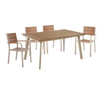 ΣΕΤ ΤΡΑΠΕΖΑΡΙΑΣ TABER HM10840.01 ΤΡΑΠΕΖΙ & 4 ΠΟΛΥΘΡΟΝΕΣ-ΑΛΟΥΜΙΝΙΟ & POLYWOOD-ΣΑΜΠΑΝΙ |  Σετ τραπεζαρία κήπου στο espiti