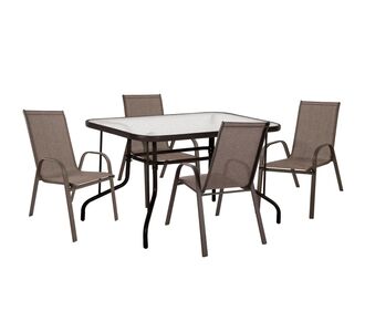 ΣΕΤ ΤΡΑΠΕΖΑΡΙΑΣ ΕΞ.ΧΩΡΟΥ 5ΤΜΧ ADAM HM10565.02 ΜΕΤΑΛΛΟ & TEXTILENE--ΚΑΦΕ |  Σετ τραπεζαρία κήπου στο espiti