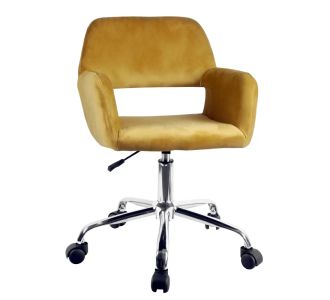 Καρέκλα Γραφείου ArteLibre KLOI Κίτρινο Βελούδο 37x42x78-90cm 14230033 ArteLibre |  Καρέκλες γραφείου στο espiti