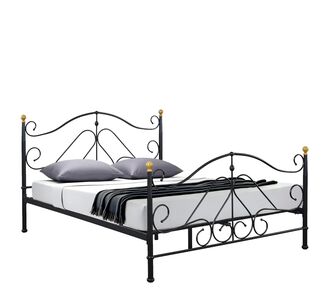 Κρεβάτι ArteLibre EVELYN Μεταλλικό Semy Glossy Black 210x159x109cm (Στρώμα 150x200cm) 14250006 ArteLibre |  Κρεβάτια στο espiti