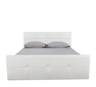 Κρεβάτι ArteLibre ANEMONE Λευκό PU Με Αποθηκευτικό Χώρο 217.5x170.5x100cm (Στρώμα 160x200cm) 14320004 ArteLibre |  Κρεβάτια στο espiti