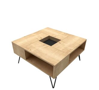 Τραπεζάκι Σαλονιού ArteLibre DONOUSA Δρυς/Μαύρο 80x80x38.6cm 14410013 ArteLibre |  Τραπεζάκια σαλονιού στο espiti
