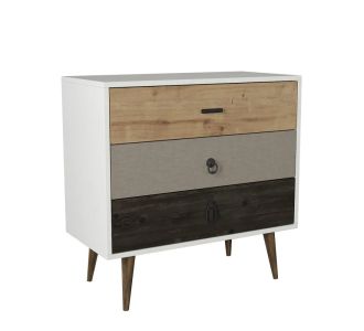 Συρταριέρα ArteLibre KIMOLOS Λευκό/Φυσικό/Καφέ 80x40x79cm 14410119 ArteLibre |  Συρταριέρες -Κονσόλες στο espiti