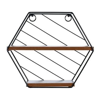 Ράφι Τοίχου ArteLibre SALERNO Μαύρο/Καφέ MDF/Μέταλλο 31x11x27cm 14620016 ArteLibre |  Βοηθητικά έπιπλα γραφείου στο espiti