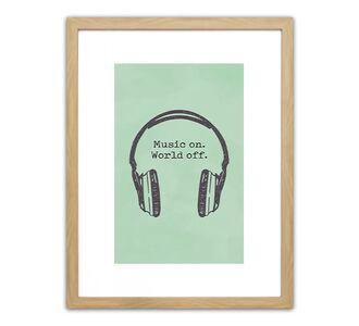 Πίνακας Σε Κορνίζα ArteLibre Πλαστικό 'Music On. World Off.' 35x45x1.8cm 14680063 ArteLibre |  Πίνακες στο espiti