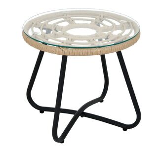 Τραπέζι Κήπου ArteLibre HOWARD Φυσικό/Μαύρο Μέταλλο/Rattan Φ45x40cm 14510013 ArteLibre |  Τραπέζια κήπου στο espiti