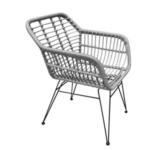 Καρέκλα Κήπου ArteLibre TERESINA Γκρι/Μαύρο Μέταλλο/Rattan 58x59x81cm 14420018 ArteLibre |  Καναπέδες - Καρέκλες  στο espiti