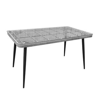 Τραπέζι Κήπου ArteLibre QUITO Γκρι/Μαύρο Μέταλλο/Rattan/Γυαλί 160x90x78cm 14420029 ArteLibre |  Τραπέζια κήπου στο espiti