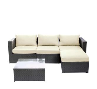 Σετ Σαλόνι Κήπου ArteLibre HAITI Σκούρο Γκρι Μέταλλο/Rattan 3θ. Καναπές+Τραπεζάκι+Υποπόδιο 14520010 ArteLibre |  Σαλόνια κήπου στο espiti