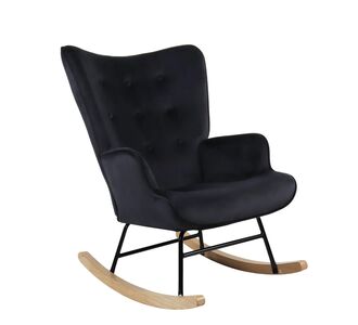 Πολυθρόνα Κουνιστή ArteLibre DARIA Μαύρο Βελούδο/Μέταλλο/Ξύλο 85x69x90cm 14770008 ArteLibre |  Πολυθρόνες σαλονιού στο espiti