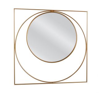 Καθρέπτης Τοίχου ArteLibre ALDOR Χρυσό Μέταλλο/Γυαλί 80x2x80cm 14790008 ArteLibre |  Καθρέπτες στο espiti