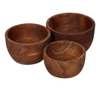 Μπολ ArteLibre Καφέ Ξύλο 11.4x11.4x6.5cm Σετ 3Τμχ 05150075 ArteLibre |  Βάζα στο espiti