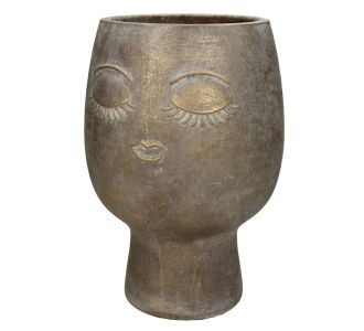 Κασπώ ArteLibre Πρόσωπο Χρυσό Τσιμέντο 17.5x17.5x25cm 05151836 ArteLibre |  Οικιακά στο espiti