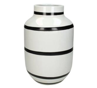 Βάζο ArteLibre Με Ρίγες Λευκό Κεραμικό 19.5x19.5x30.5cm 05152211 ArteLibre |  Βάζα στο espiti