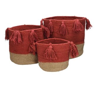 Καλάθι ArteLibre Κοραλί Βαμβακερό 25x25x25cm Σετ 3Τμχ 05152800 ArteLibre |  Καλαθια-Κουτιά στο espiti