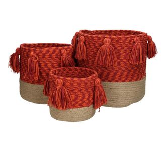 Καλάθι ArteLibre Κόκκινο Βαμβακερό 25x25x25cm Σετ 3Τμχ 05152803 ArteLibre |  Καλαθια-Κουτιά στο espiti