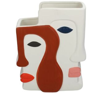 Βάζο ArteLibre Πρόσωπο Πολύχρωμο Κεραμικό 20.7x9.5x26cm 05153875 ArteLibre |  Βάζα στο espiti
