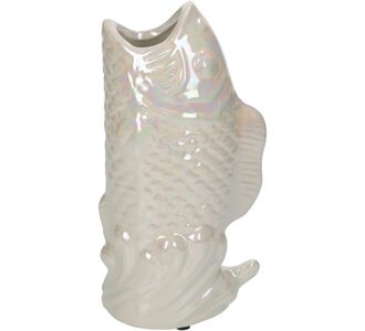Βάζο ArteLibre Ψάρι Ιβουάρ Κεραμικό 11.5x7x21.5cm 05154185 ArteLibre |  Βάζα στο espiti