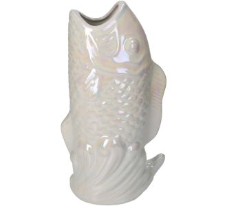 Βάζο ArteLibre Ψάρι Ιβουάρ Κεραμικό 15.5x10.5x28cm 05154186 ArteLibre |  Βάζα στο espiti