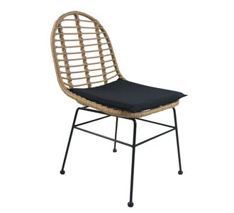 Καρέκλα Κήπου ArteLibre ACCIUS Φυσικό/Μαύρο Μέταλλο/Rattan 49x56x84cm 14510017 ArteLibre |  Καναπέδες - Καρέκλες  στο espiti