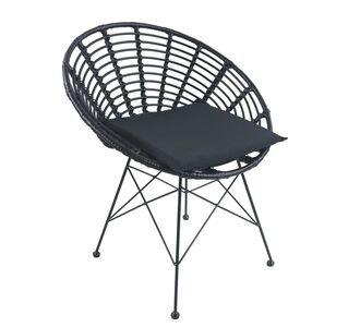 Καρέκλα Κήπου ArteLibre AELIUS Μαύρο Μέταλλο/Rattan 72x62x78cm 14510022 ArteLibre |  Καναπέδες - Καρέκλες  στο espiti