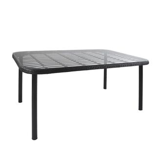 Τραπέζι Κήπου ArteLibre AMPIUS Μαύρο Μέταλλο/Rattan/Γυαλί 160x90x73cm 14510031 ArteLibre |  Τραπέζια κήπου στο espiti