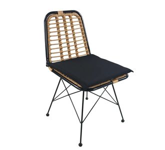 Καρέκλα Κήπου ArteLibre ATILIUS Φυσικό/Μαύρο Μέταλλο/Rattan 46x59x83cm 14510051 ArteLibre |  Καναπέδες - Καρέκλες  στο espiti