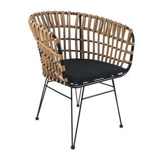 Καρέκλα Κήπου ArteLibre AULIUS Φυσικό/Μαύρο Μέταλλο/Rattan 57x60x78.5cm 14510054 ArteLibre |  Καναπέδες - Καρέκλες  στο espiti