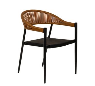 Πολυθρόνα Κήπου ArteLibre LIVINGSTONE Μαύρο/Καφέ Αλουμίνιο/Rattan 56x55x76cm 14840008 ArteLibre |  Καναπέδες - Καρέκλες  στο espiti