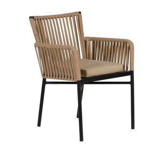 Πολυθρόνα Κήπου ArteLibre BLUENILE Μπεζ/Μαύρο Αλουμίνιο/Rattan 56x60x83cm 14840013 ArteLibre |  Καναπέδες - Καρέκλες  στο espiti
