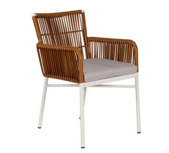 Πολυθρόνα Κήπου ArteLibre BLUENILE Λευκό/Καφέ Αλουμίνιο/Rattan 49x42x81cm 14840014 ArteLibre |  Καναπέδες - Καρέκλες  στο espiti