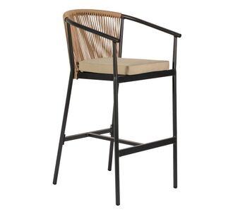Σκαμπό ArteLibre MANDRAKA Μαύρο/Φυσικό Αλουμίνιο/Rattan 56x63x108cm 14840025 ArteLibre |  Καναπέδες - Καρέκλες  στο espiti