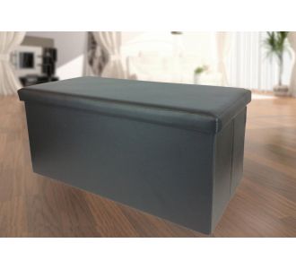Σκαμπό Με Αποθηκευτικό Χώρο Μαύρο Δέρμα 76x38x38cm 06510283 ArteLibre |  Σκαμπώ κήπου στο espiti