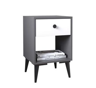 Κομοδίνο ArteLibre AMARI Ανθρακί/Λευκό Μοριοσανίδα 43x43x67.5cm 14870059 ArteLibre |  Κομοδίνα στο espiti