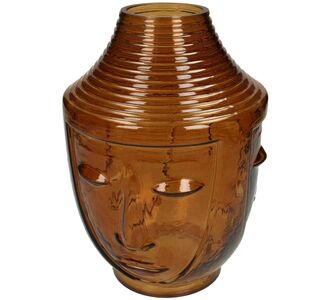 Βάζο ArteLibre Πρόσωπο Καφέ Γυαλί 18x18x25cm 05156638 ArteLibre |  Βάζα στο espiti