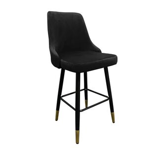 Σκαμπό Bar ArteLibre COBB Με Πλάτη Μαύρο Βελούδο/Μέταλλο 49x53x100cm 14240078 ArteLibre |  Σκαμπώ κήπου στο espiti