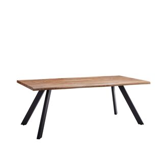 Τραπέζι Τραπεζαρίας ArteLibre AOSA Honey Maple/Μαύρο MDF/Μέταλλο 160x90x76cm 14320044 ArteLibre |  Τραπέζια στο espiti