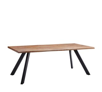 Τραπέζι Τραπεζαρίας ArteLibre AOSA Honey Maple/Μαύρο MDF/Μέταλλο 180x90x76cm 14320045 ArteLibre |  Τραπέζια στο espiti