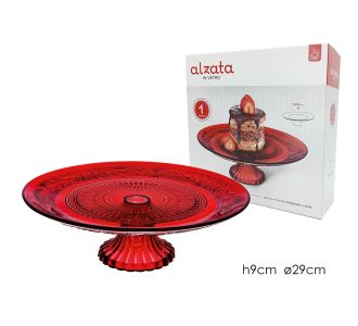 Τουρτιέρα Κόκκινο/Διάφανο Γυαλί Φ29x9cm 06511001 ArteLibre |  Πιάτα-Μπωλ στο espiti