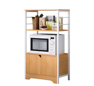 Ραφιέρα Κουζίνας ArteLibre GORAL Δρυς/Λευκό MDF/Μέταλλο 60x30x95cm 14370222 ArteLibre |  Σετ Κουζίνες στο espiti