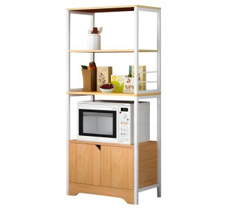 Ραφιέρα Κουζίνας ArteLibre CARIBOU Δρυς/Λευκό MDF/Μέταλλο 60x30x120cm 14370224 ArteLibre |  Σετ Κουζίνες στο espiti