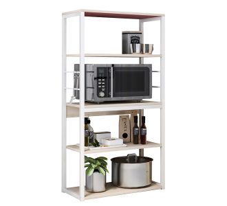 Ραφιέρα Κουζίνας ArteLibre PUFFIN Maple/Λευκό MDF/Μέταλλο 50x30x129cm 14370227 ArteLibre |  Σετ Κουζίνες στο espiti