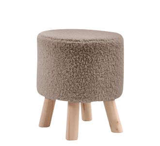 Σκαμπό ArteLibre CATTLEYA Με Ξύλινα Πόδια Καφέ Ύφασμα Cashmere 35x35x40cm 14940018 ArteLibre |  Σκαμπώ κήπου στο espiti