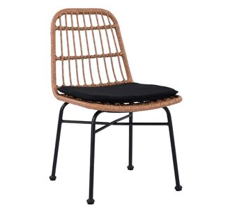 Καρέκλα Κήπου ArteLibre AFRANIUS Φυσικό/Μαύρο Rattan/Μέταλλο 47x50x85cm 14510059 ArteLibre |  Καναπέδες - Καρέκλες  στο espiti