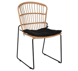 Καρέκλα Κήπου ArteLibre ALFENUS Φυσικό/Μαύρο Rattan/Μέταλλο 50x55x84cm 14510060 ArteLibre |  Καναπέδες - Καρέκλες  στο espiti