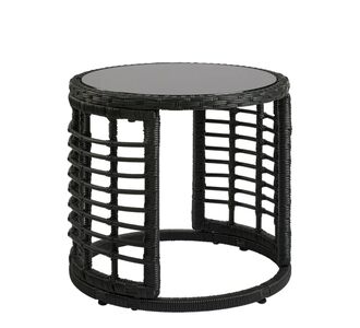 Τραπεζάκι Κήπου ArteLibre AURIUS Μαύρο Rattan/Γυαλί Φ45x40cm 14510063 ArteLibre |  Τραπέζια κήπου στο espiti