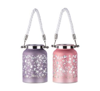 Φανάρι ArteLibre Φωτιζόμενο LED Με Διακόσμηση Γυαλί 12cm Σε 2 Χρώματα 05160391 ArteLibre |  Διακοσμητκά στο espiti