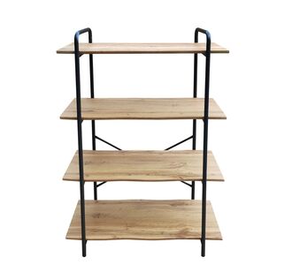 Ραφιέρα ArteLibre AMORA Φυσικό/Μαύρο MDF/Μέταλλο 80x34x112cm 14330043 ArteLibre |  Βοηθητικά έπιπλα γραφείου στο espiti
