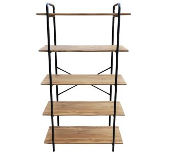 Ραφιέρα ArteLibre EVORA Φυσικό/Μαύρο MDF/Μέταλλο 80x34x144cm 14330044 ArteLibre |  Βοηθητικά έπιπλα γραφείου στο espiti